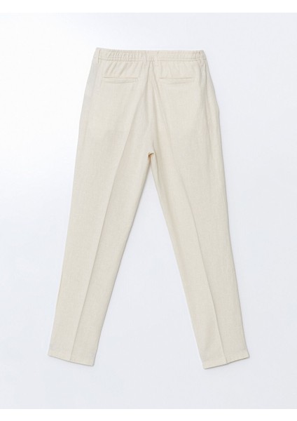 Yeni Sezon Slim Fit Keten Karisimli Erkek Pantolon - S5EE50Z8