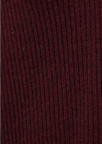 Yün Karışımlı Polo Yaka Bordo Kazak 1710588-70434