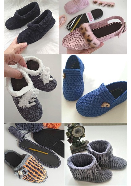 6 Çift Beyaz Yün Keçe Kaydırmaz Patik Tabanı, 3 Katlı Delikli Hobi Örgü Taban fırsatları