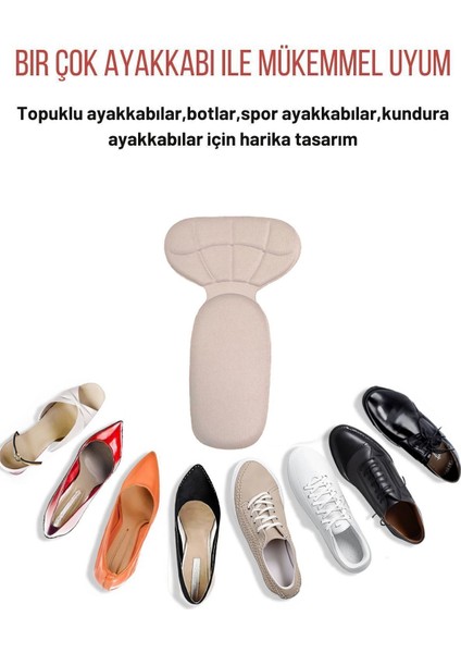 Bej Renk Topuk Koruyucu Iç Için Çift, Rahat ve Konforlu Destek