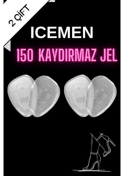 Lavanta Kokulu Kaydırmaz Jel Taban, Kadın Topuklu Ayakkabı Için (2 Çift)