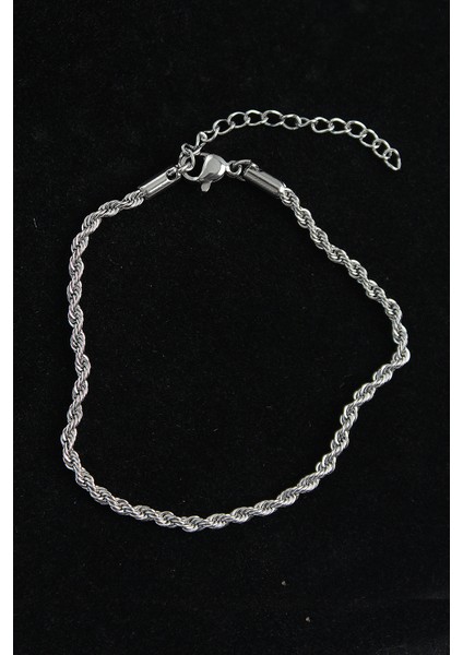 Erb 316L Çelik Burgu Model Gümüş Renk Erkek Bileklik