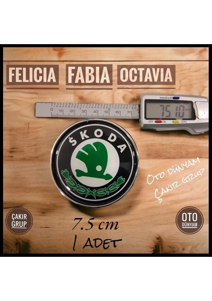 Skoda Fabia 2000-2008 Modele Kadar Uyumlu Arka Bagaj Uyumlu Arma Logo-1 Adet Fiyatıdır--7,5 cm Ölçü