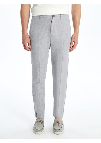 Yeni Sezon Slim Fit Keten Karisimli Erkek Pantolon - S5EE50Z8