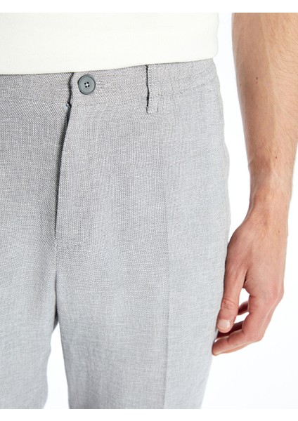 Yeni Sezon Slim Fit Keten Karisimli Erkek Pantolon - S5EE50Z8