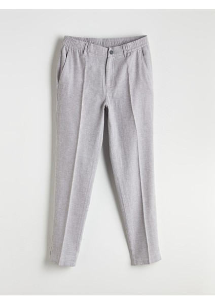 Yeni Sezon Slim Fit Keten Karisimli Erkek Pantolon - S5EE50Z8