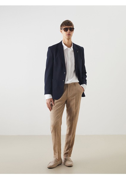 Yeni Sezon Slim Fit Keten Karisimli Erkek Pantolon - S5EE50Z8
