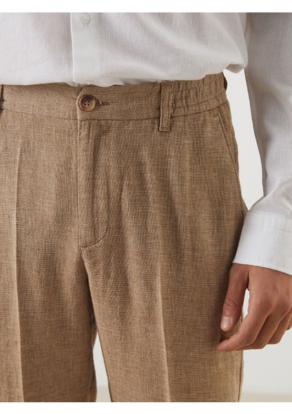 Yeni Sezon Slim Fit Keten Karisimli Erkek Pantolon - S5EE50Z8 modelleri