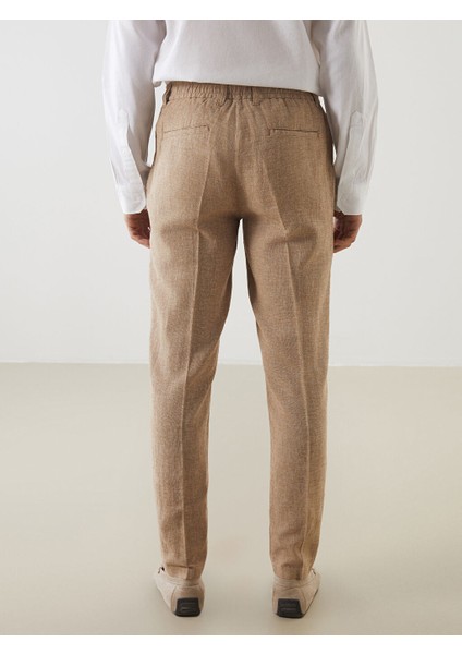 Yeni Sezon Slim Fit Keten Karisimli Erkek Pantolon - S5EE50Z8 fırsatları