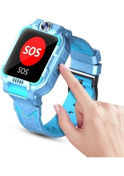 Mavi Renkli Çocuk Akıllı Saat, Gps ve 4g ile Güvenli ve Eğlenceli Kullanım