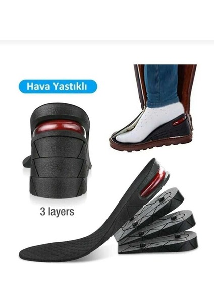 7 cm Hava Yastıklı Gizli Topuk Uzatıcı Tabanlık Kadın ve Erkek Ayakkabı Konforu fiyatları