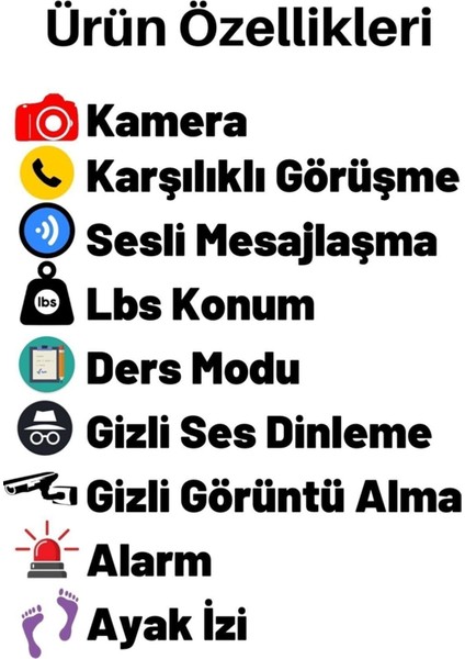 Güvenli ve Fonksiyonel Çocuk Takip Saati, Kameralı, Sim Kartlı, S.o.s ve Gizli Dinleme Özellikli fırsatları
