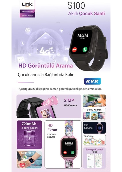 Çocuk Akıllı Saat 8gb Hafıza 2mp Kamera Gps 4g Wi-Fi Güvenli Takip fiyatları