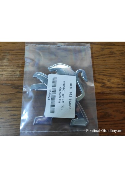 Peugeot 301 Ön Panjur Logo 301 Aslanı Pejo 301 Ön Arma 3D Krom 2017 ve Sonrası fiyatları