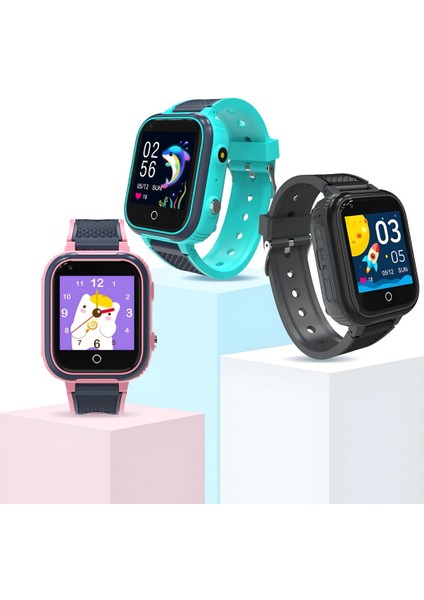 Siyah Akıllı Çocuk Saati, Konum, Arama, Kamera, 4g ve Video Özellikli modelleri