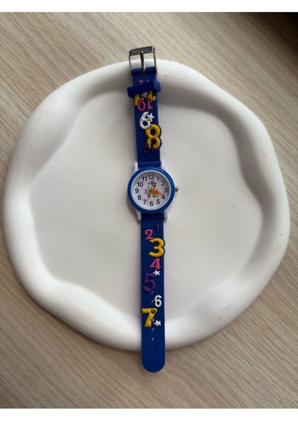Çocuk Kol Saati, Mavi Sayı Desenli, Şık ve Kullanışlı Saat Seçeneği