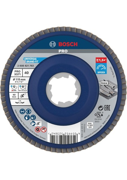 115 mm X-Lock Yelpaze Taşlama Diski, Fiber Takviyeli, Yüksek Performans