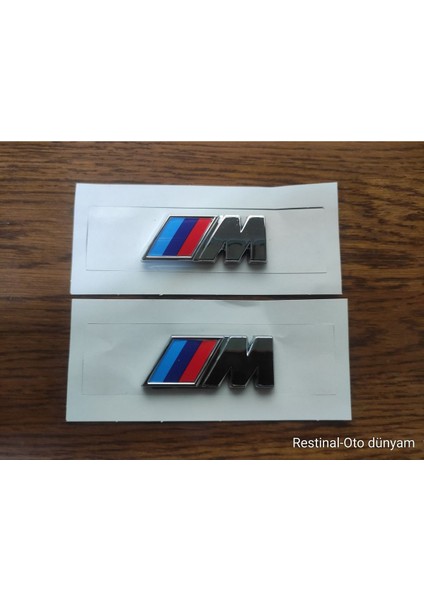 Bmw F10 & Bmw F20 Yan Çamurluk Bmw M Logo Metal Amblem ( 2 Adet ) Bmw M Rozet Logo Arma