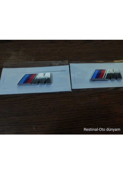 Bmw F10 & Bmw F20 Yan Çamurluk Bmw M Logo Metal Amblem ( 2 Adet ) Bmw M Rozet Logo Arma