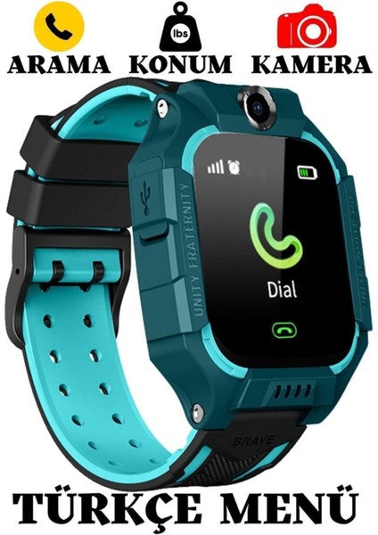 Yeşil Lbs Takipli Kameralı ve Sım Kartlı Akıllı Çocuk Saati