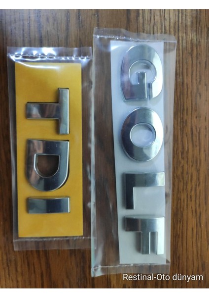 Vw Golf Bagaj Yazı + Tdi Bagaj Yazısı Krom Arka Bagaj Yazısı Set