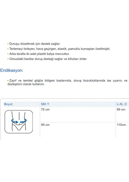 Dik Duruş Korse, Çeşitli Bedenlerde, Konforlu ve Destekleyici Tasarım
