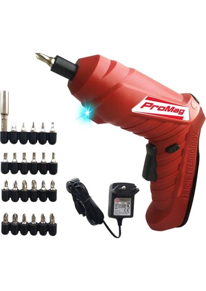 Şarjlı Vidalama Seti 24 Parça Aksesuar ve LED ile Mini Hobi Matkabı