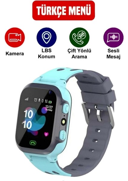 Çocuklar Için Mavi Gri Konum Takipli Akıllı Saat, Güvenli ve Eğlenceli Kullanım fiyatları