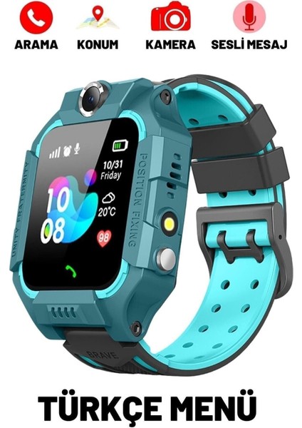 Yeşil Akıllı Çocuk Saati, Konum Takip ve Güvenli Iletişim Özellikleri