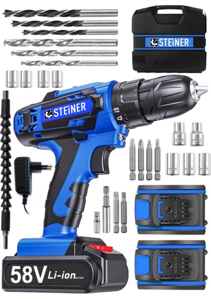 Çift Akülü Çelik Motor Darbeli Vidalama Matkap 58V 5AH fiyatları