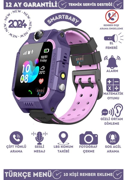 Renkli Çocuk Akıllı Saat, Kamera, S.o.s ve Gizli Dinleme Özellikli