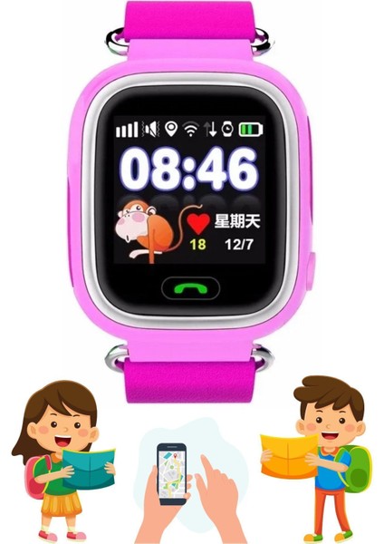 Pembe Renkli Çocuk Gps Akıllı Saat, Güvenle Takip ve Iletişim Sağlar fiyatları