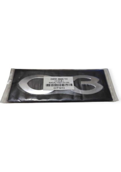 Citroen C3 Bagaj Yazısı (2003-2009) 3D Citroen C3 Arka Yazısı C3 Yazı Logo Arma Sticker Logo 3m 3D