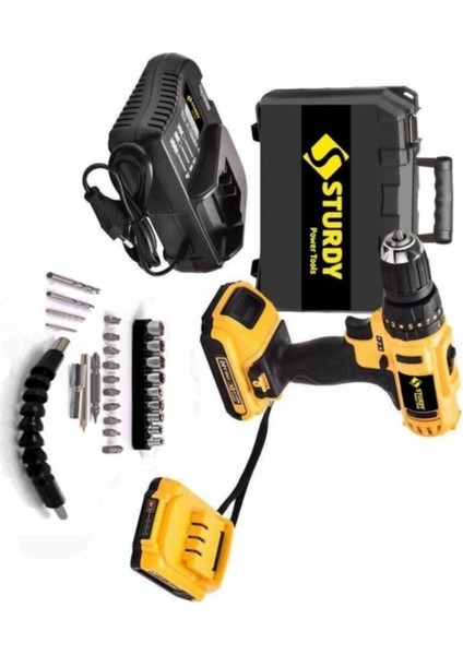 Güçlü 24V 5AH Lion Çift Akülü Kızaklı Matkap Seti fiyatları