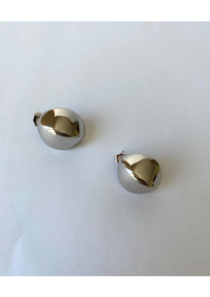 Xuping Elips Şerit Plaka Silver Küpe