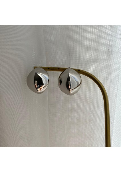 Xuping Elips Şerit Plaka Silver Küpe