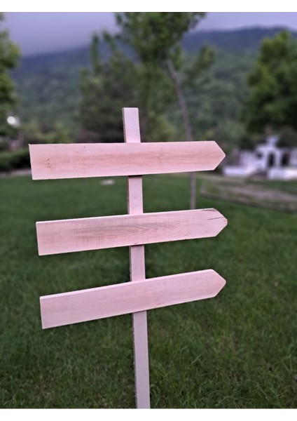 3'lü Ahşap Yön Levhası, Tabela, Gösterici 50X125CM, Şık ve Dayanıklı Tasarım