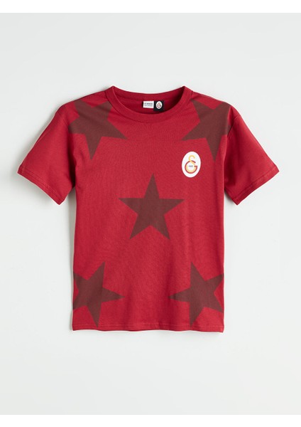 Yeni Sezon Bisiklet Yaka Galatasaray Baskili Erkek Cocuk Tisort - S5RK80Z4