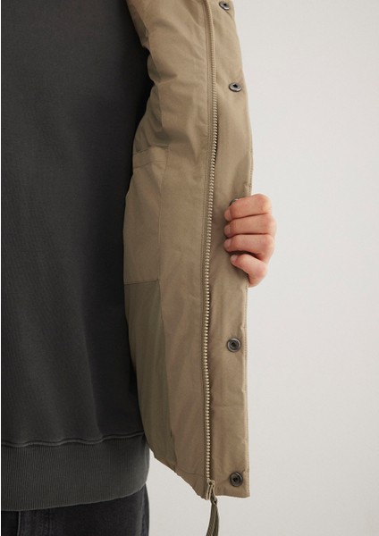 Kapüşonlu Bej Şişme Yelek 0110306-86749