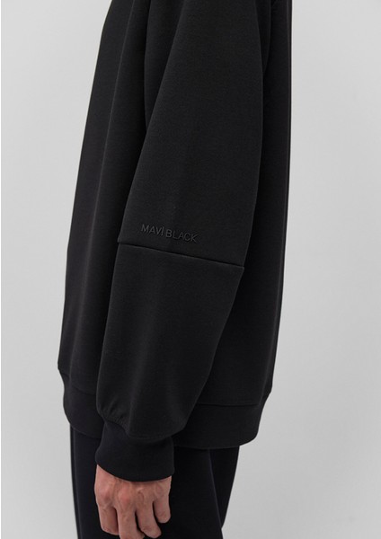 Bisiklet Yaka Siyah Basic Sweatshirt 0S10295-900