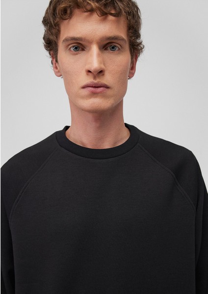Bisiklet Yaka Siyah Basic Sweatshirt 0S10295-900