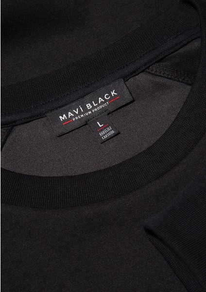 Bisiklet Yaka Siyah Basic Sweatshirt 0S10295-900