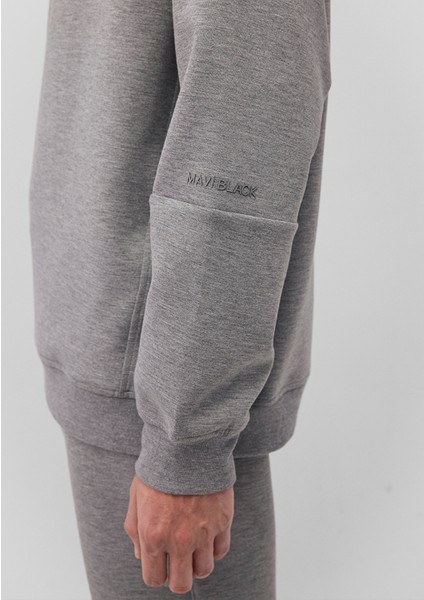 Bisiklet Yaka Gri Basic Sweatshirt 0S10295-80018