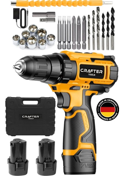 24V 5AH Metal Şanzuman Seti, Çift Bataryalı Şarjlı Vidalama ve Matkap