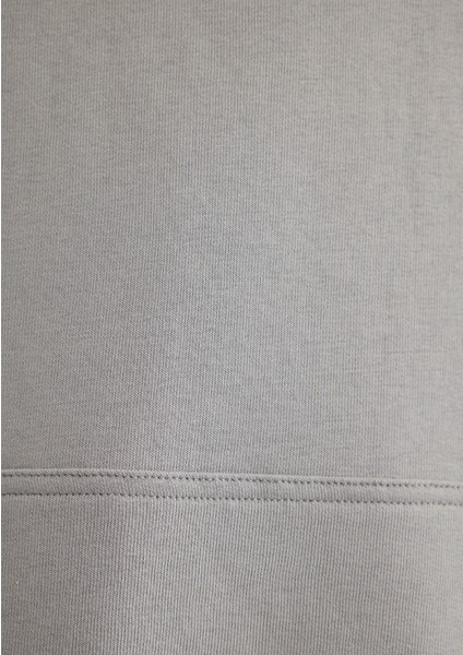 Mavi Logo Baskılı Kapüşonlu Gri Sweatshirt 0611317-70103
