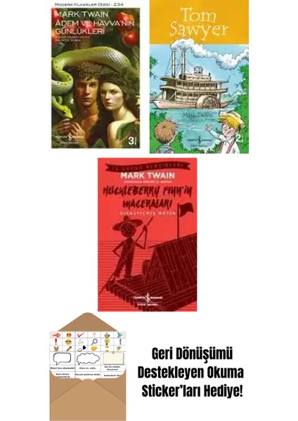 Mark Twain 3 Kitap Seti + Okuma Sticker'ları