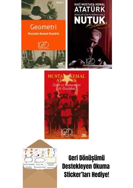 Mustafa Kemal Atatürk 3 Kitap Seti + Okuma Sticker'ları
