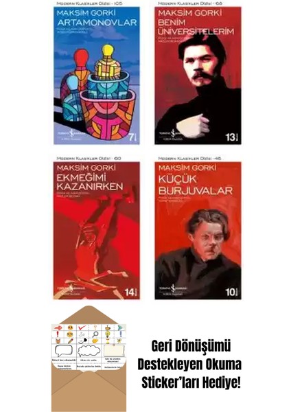 Maksim Gorki 4 Kitap Seti + Okuma Sticker'ları