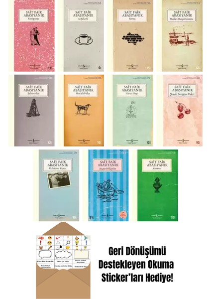 Sait Faik Abasıyanık 11 Kitap Seti + Okuma Sticker'ları