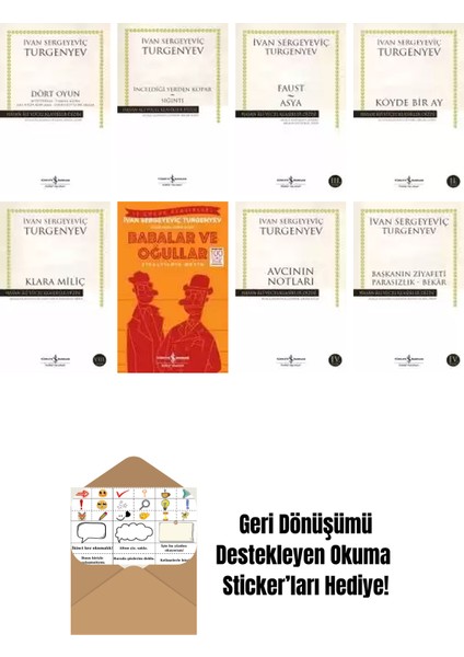 Ivan Sergeyeviç Turgenyev 8 Kitap Seti + Okuma Sticker'ları